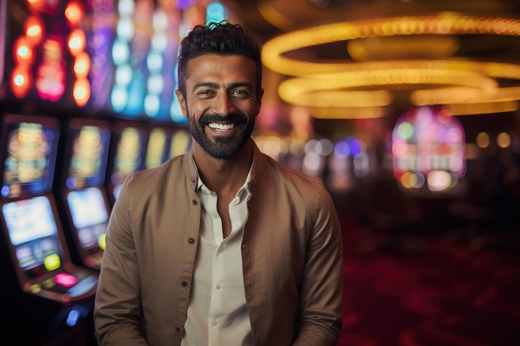 Antarmuka permainan slot Big Time Gaming di webet188tiga dengan kontrol taruhan dan tombol spin